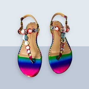 Betsy Johnson- jeweled sandals.